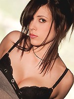 Aiden Ashley is a hot natural brunette in black lingerie