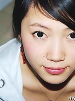 Homemade photos of cute Asian girlfriend posing for the camera