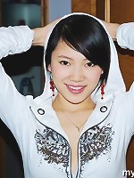 Homemade photos of cute Asian girlfriend posing for the camera