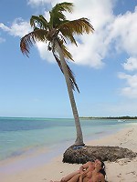 Beautiful Regina Moon sucks big cock and rides it hard on the tropical beach