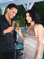 Sweet Kylie Rachelle is having a drink with guy at the pool and then she gets fucked hard