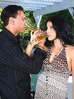 Sweet Kylie Rachelle is having a drink with guy at the pool and then she gets fucked hard