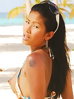 Busty asian babe Priva likes to share with you her tight body and her big tits and this time under the palms