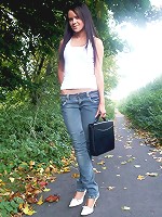 Tiffany gets hot and horny and plays with her rough toy