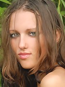 Zemani.com Nadya - Slim young girl poses nude on the sun green beach.